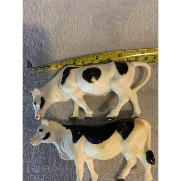 Vintage Lot Nylint Black And White Bull Small Large Cow Pig Plastic Toy 3\